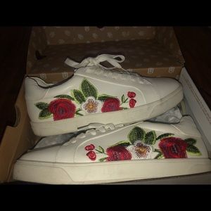 Floral White Sneakers